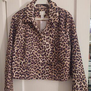 H&M HM H & M Leopard Print Blazer Jacket NWT XL